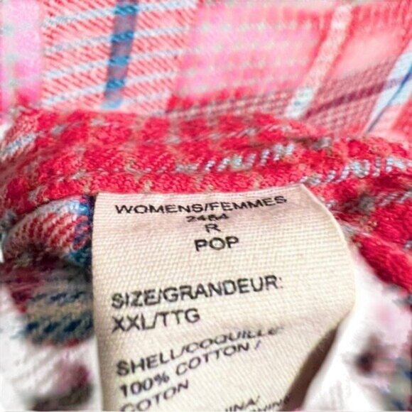 Woolrich Women's Red Casual Plaid Button-Up Long Sleeve Shirt 100% Cotton XXL - Picture 10 of 10